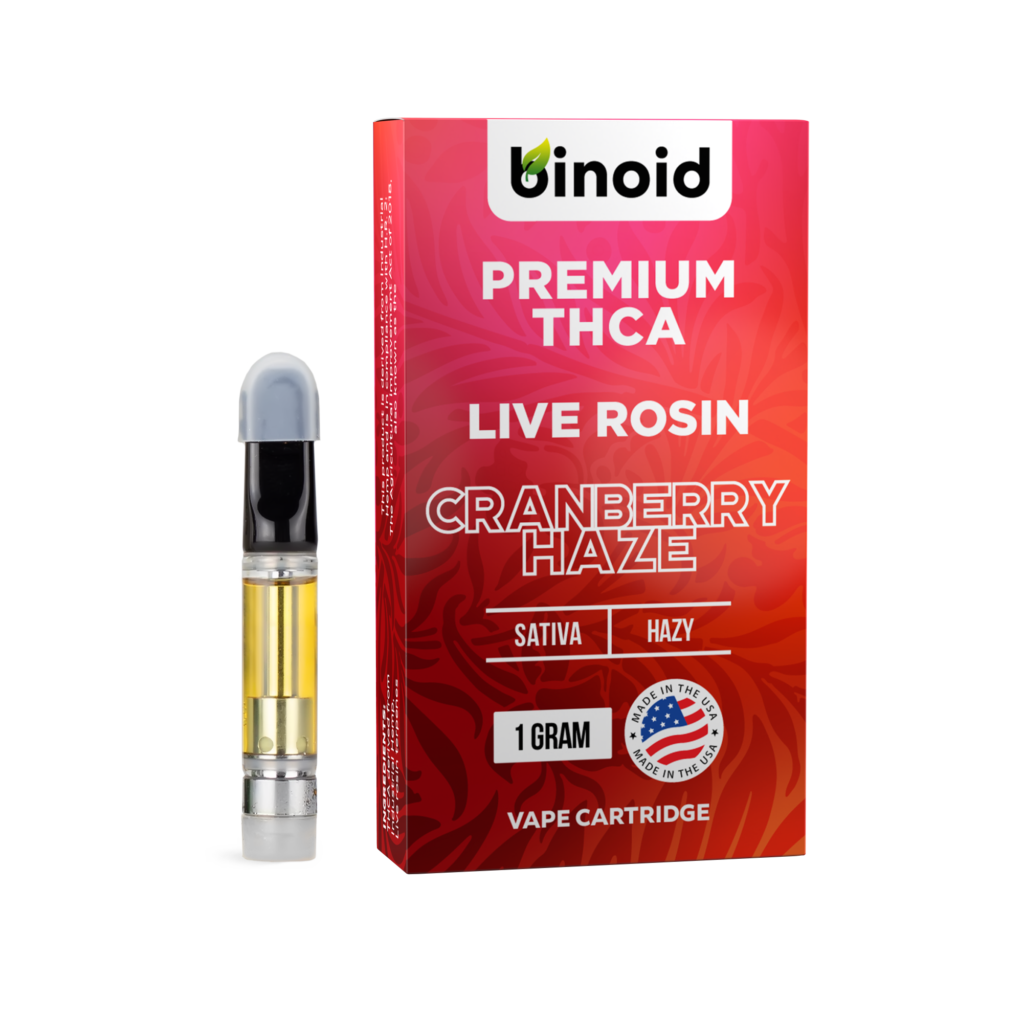 THCA Live Rosin Vape 1G Cartridge - Cranberry Haze (Sativa)