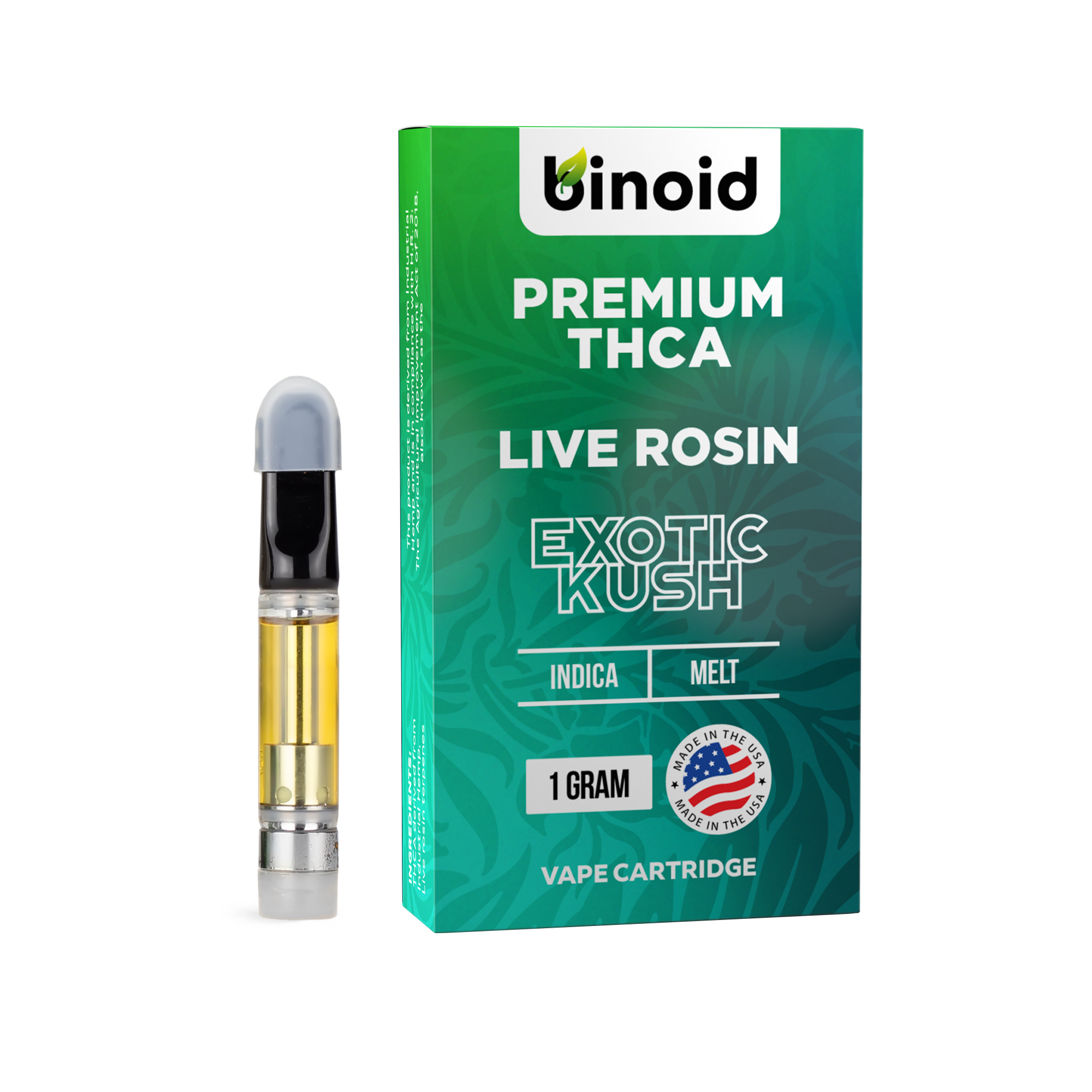 THCA Live Rosin Vape 1G Cartridge - Exotic Kush (Indica)