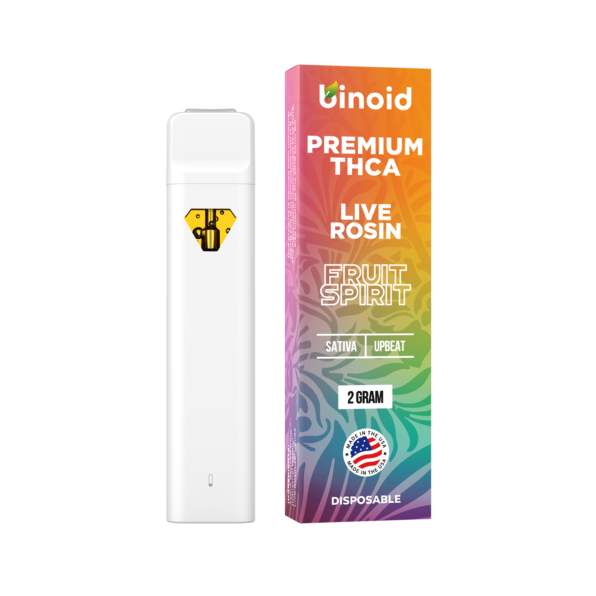 THCA Live Rosin Vape 2G Disposable - Fruit Spirit (Sativa)