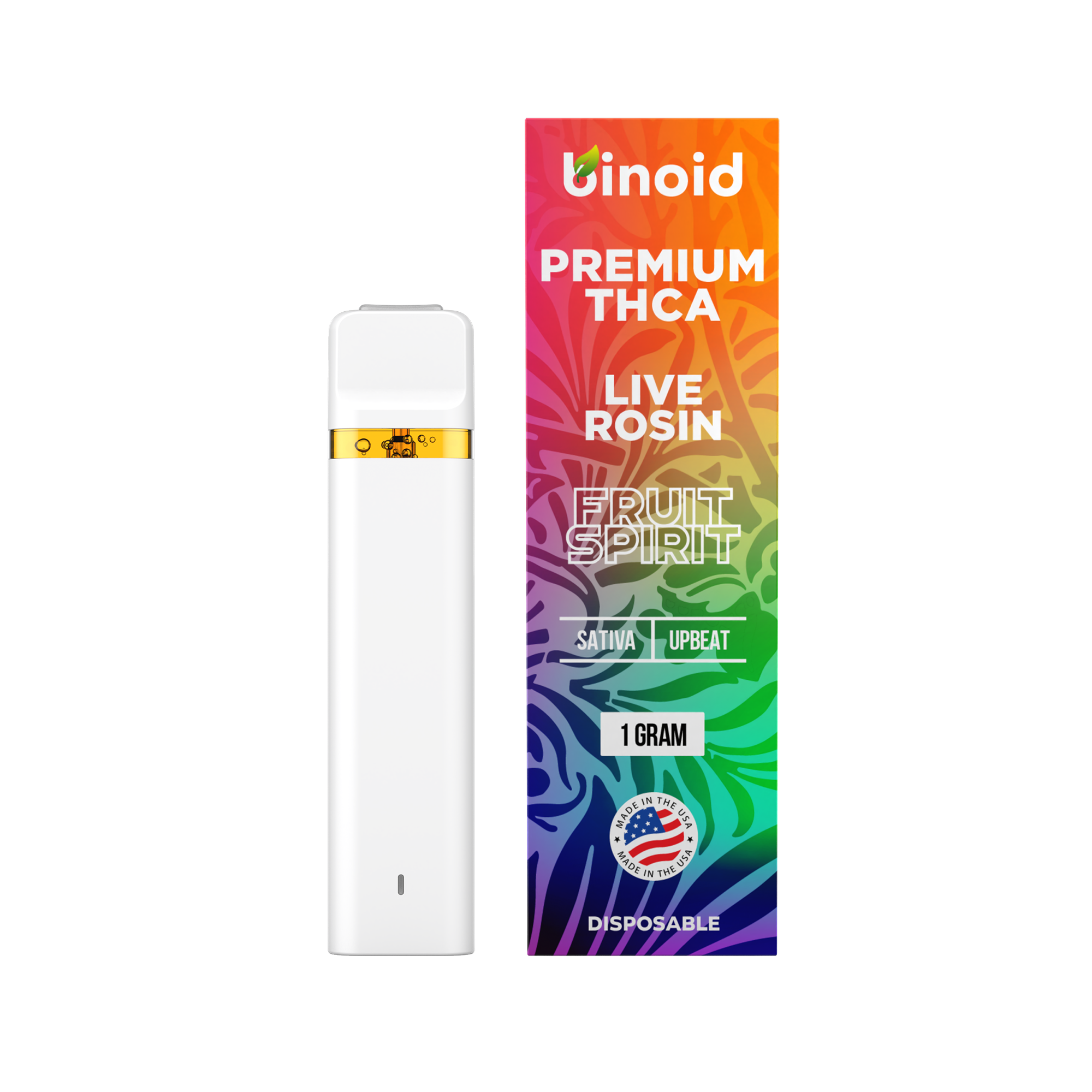 THCA Live Rosin Vape 1G Disposable - Fruit Spirit (Sativa)