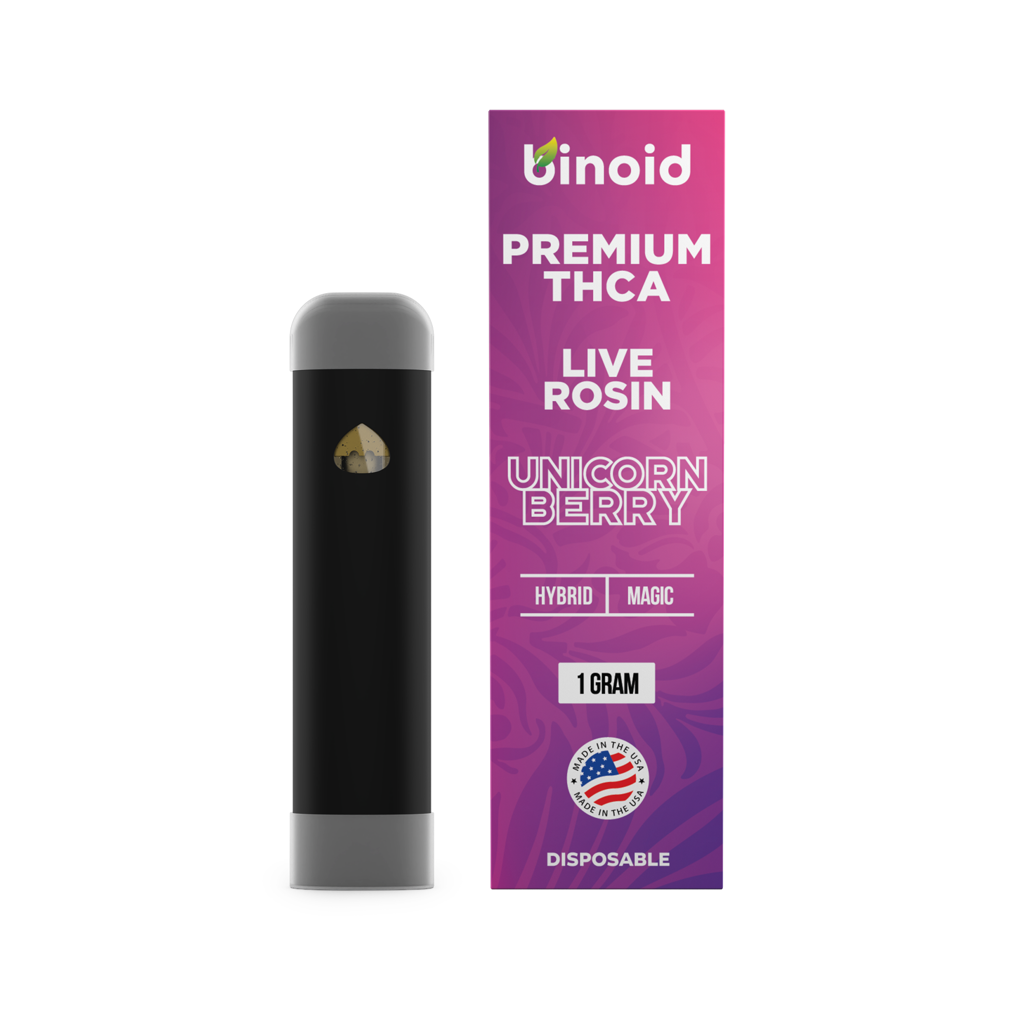 THCA Live Rosin Vape 1G Disposable - Unicorn Berry (Hybrid)